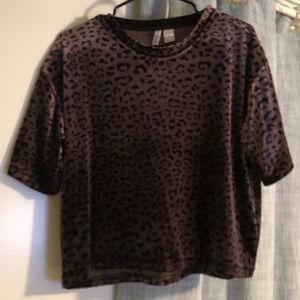 DIVIDED Purple Velvet Crop Top T-shirt